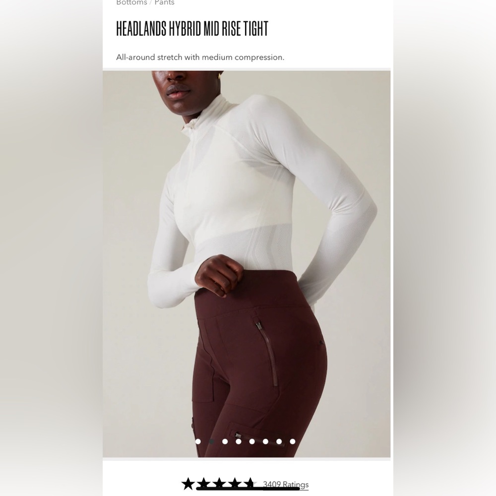 NEW WITHOUT TAGS ATHLETA HEADLANDS HYBRID MID RISE TIGHT. - Picture 3 of 11